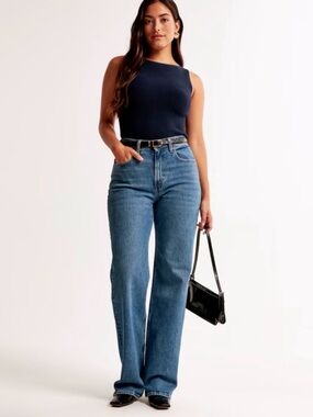 A&F High Rise 90s Straight Leg Jeans